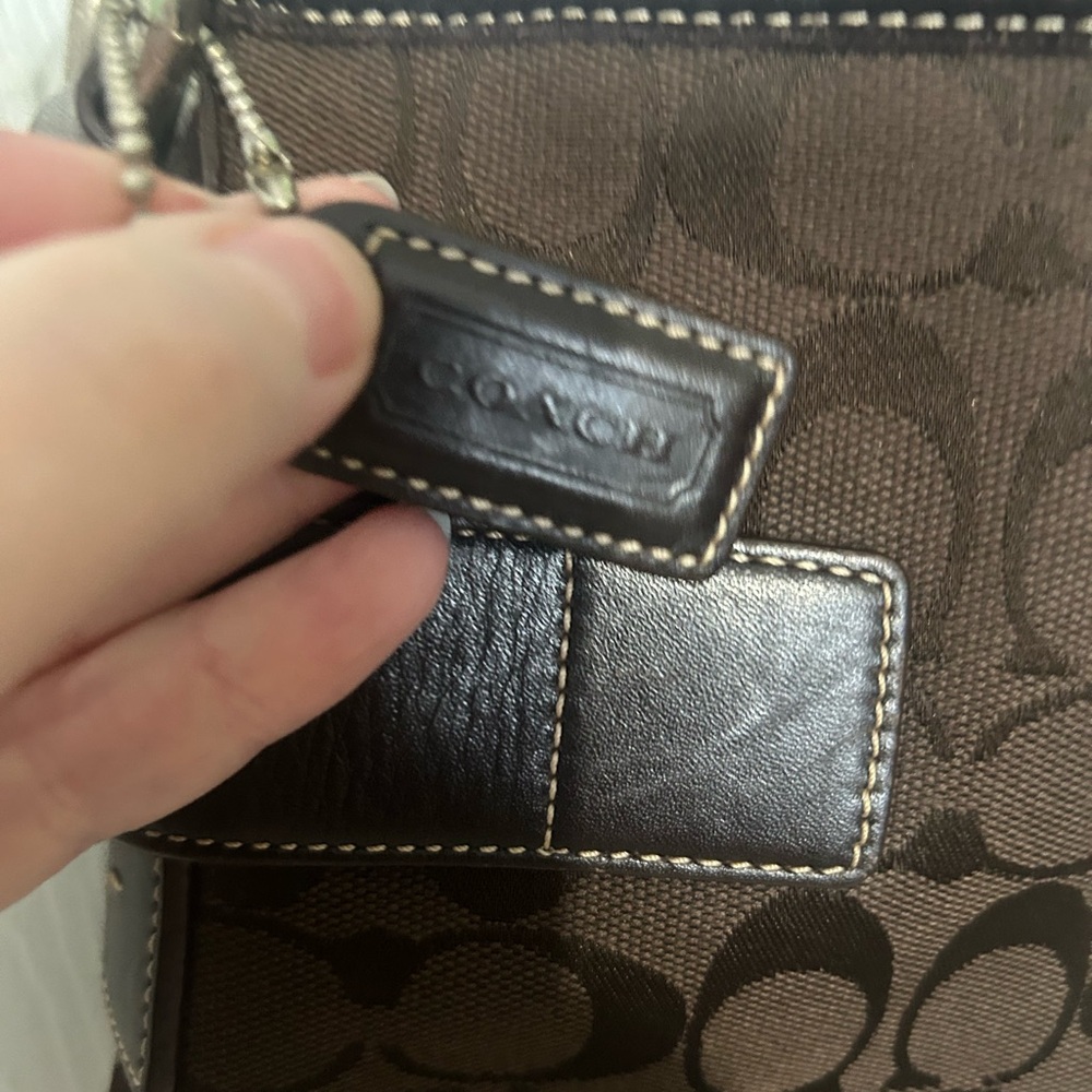 Vintage Coach Soho Signature Duffel bag brown canvas Logo leather trim - Picture 8 of 16